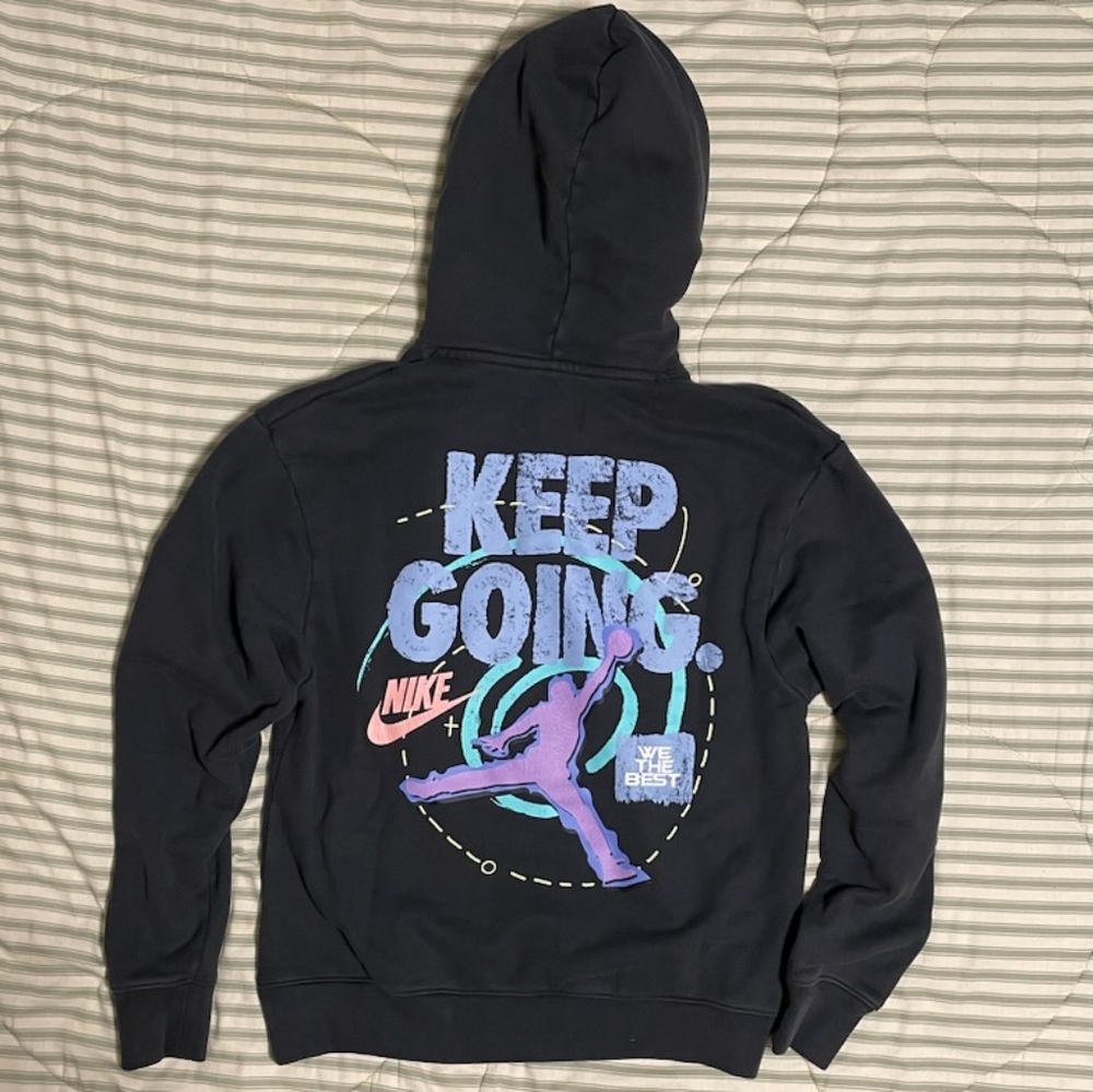 Jordan X We The Best hoodie black purple pink men's size MEDIUM